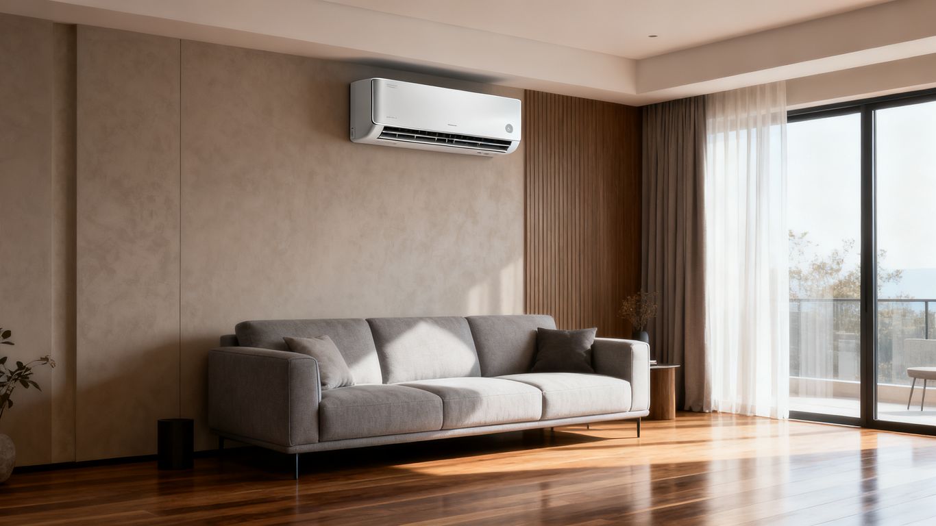 Climatisation intérieure sans unité extérieure visible.