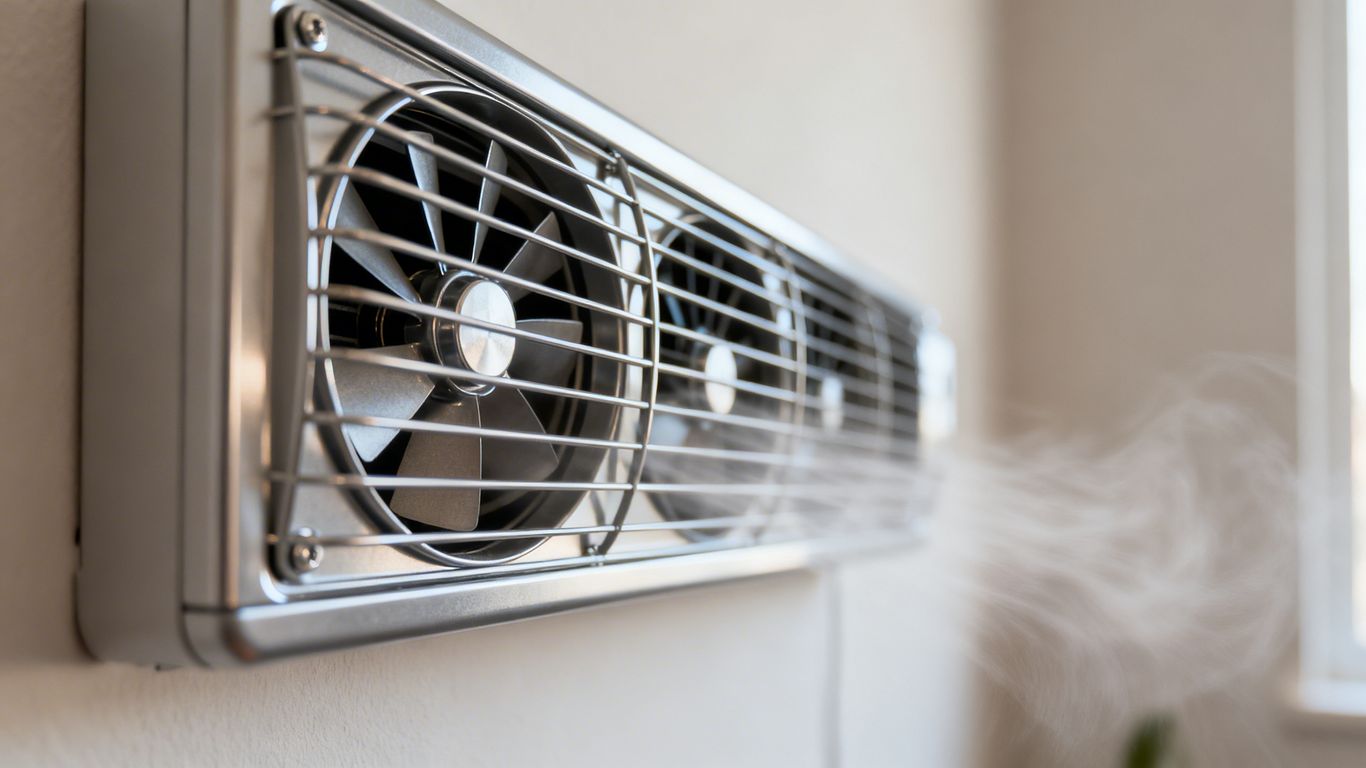 Ventilo convecteur moderne monté sur un mur.