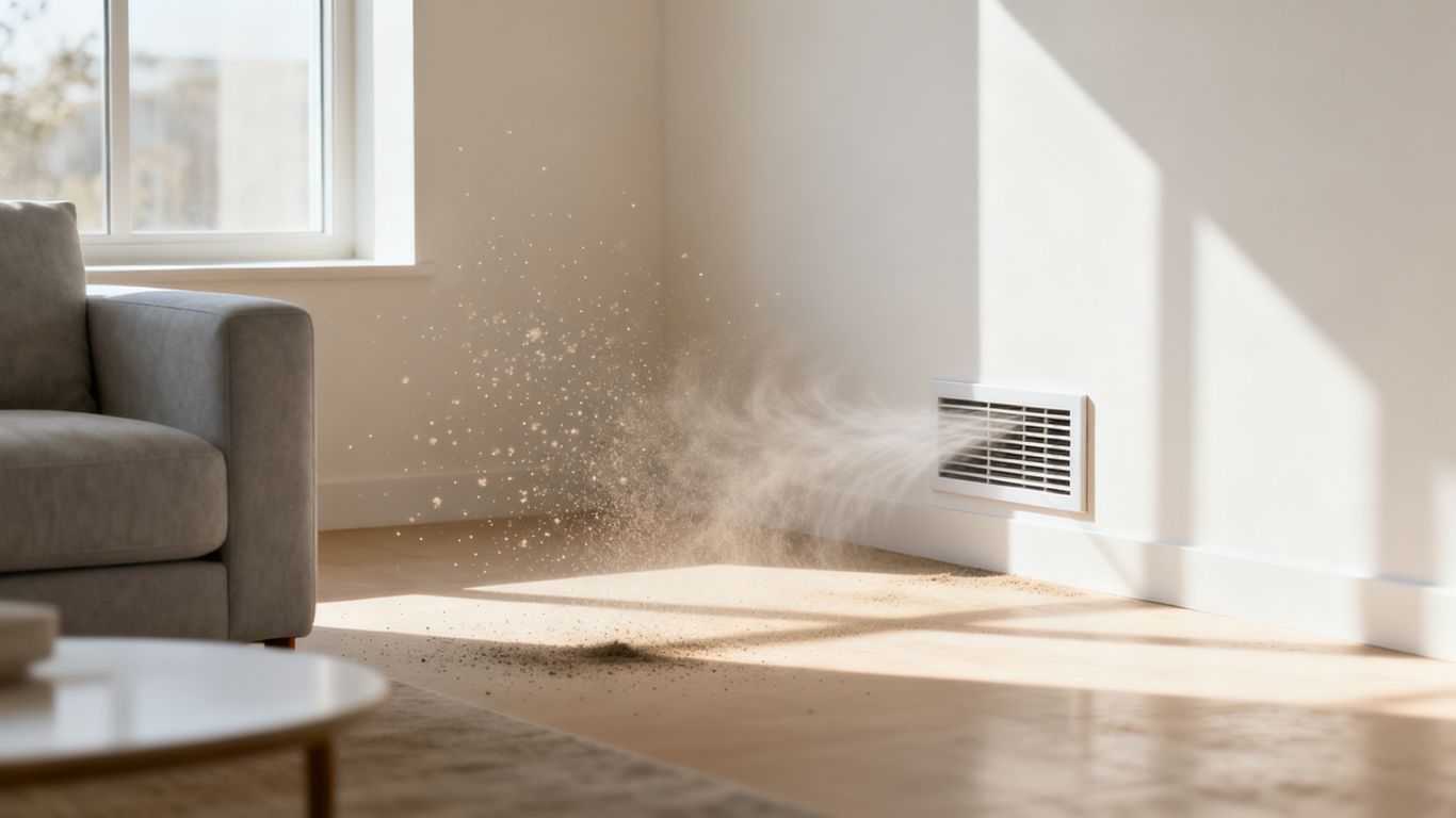 Ventilation par insufflation dans une pièce moderne.