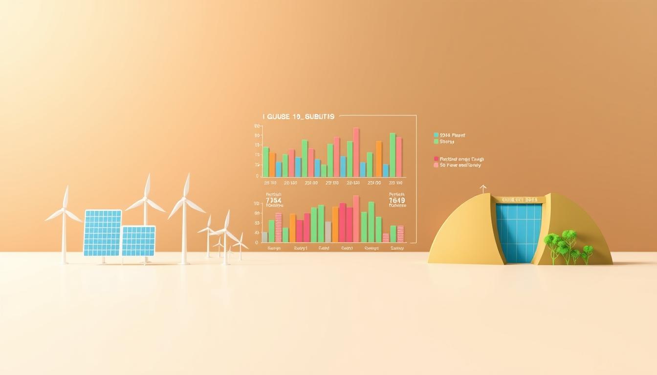 A comparative visualization of renewable energy subsidies, showcasing a detailed data-driven illustration. In the foreground, a clean, minimalist layout presents an array of renewable energy icons - solar panels, wind turbines, hydroelectric dams - each accompanied by precise numerical data on their respective subsidy levels. The middle ground features a sleek, infographic-style layout, highlighting the relative differences in subsidies through vibrant, color-coded bars and charts. The background subtly blends gradients of earthy tones, creating a sophisticated, technocratic ambiance. Carefully crafted to convey a sense of balance, authority, and scientific objectivity, the image aims to elucidate the complex landscape of renewable energy incentives.